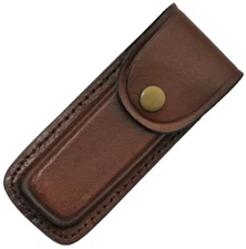 Sheath Folding Knife Brown Leather Sheath One Piece Construction Fits Up To 5"