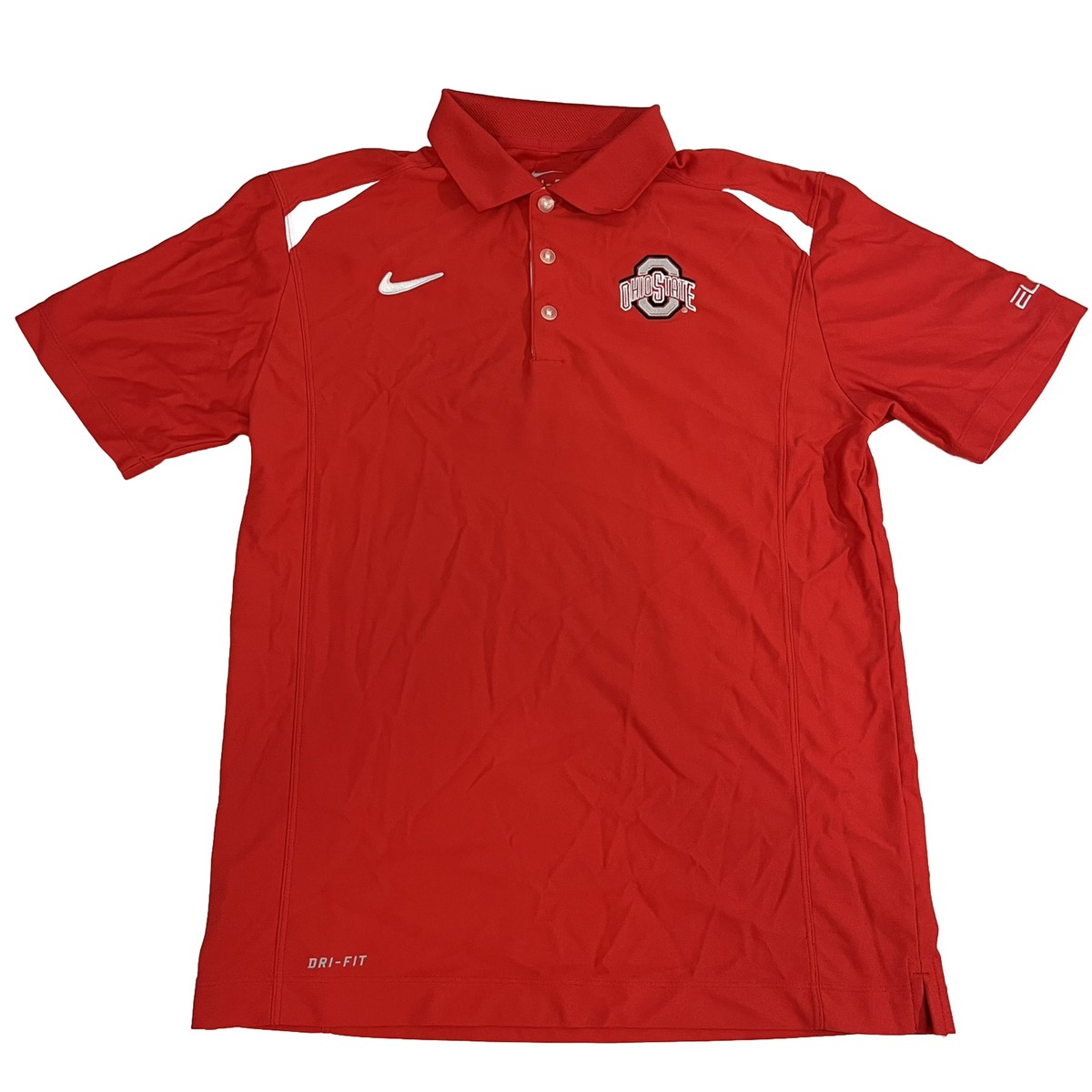 Medium Ohio State Buckeyes Nike Elite Dri-Fit Polo Shirt Red