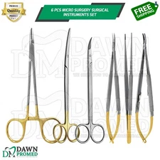 6 Pcs Micro Surgery Set Medical Surgical Instruments German Grade