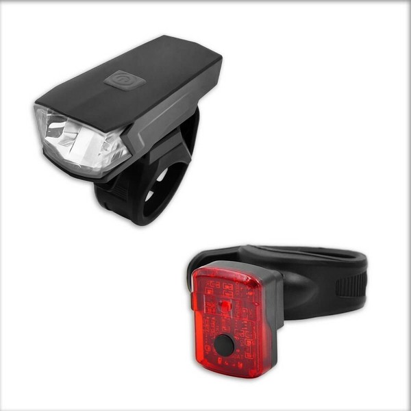 35 Lux Vorderlicht Beleuchtung Licht Fahrrad 1 RüCklicht Set Mit Akku Aufladbar-image