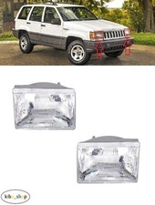 FOR JEEP GRAND CHEROKEE ZJ 1991 - 1998 NEW FRONT HEADLAMPS PAIR L + R LHD