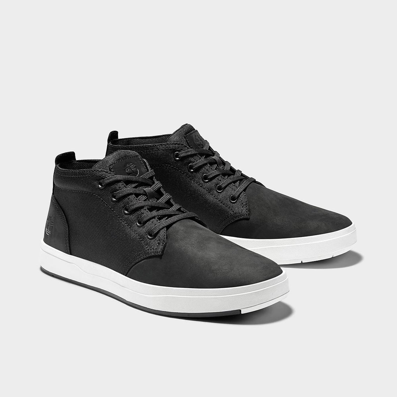 Men's Timberland Davis Square Chukka Sneaker Boots Black Nubuck A1OI5