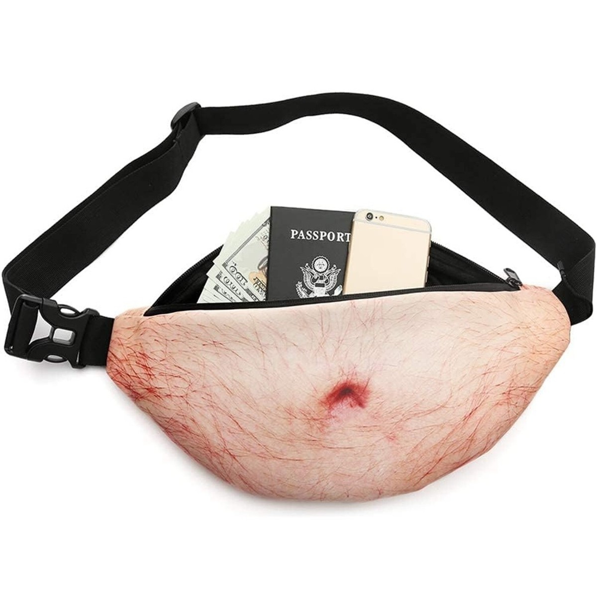 3D Men Beer Fake Belly Dad Bag Waist Packs Waterproof Funny Pack