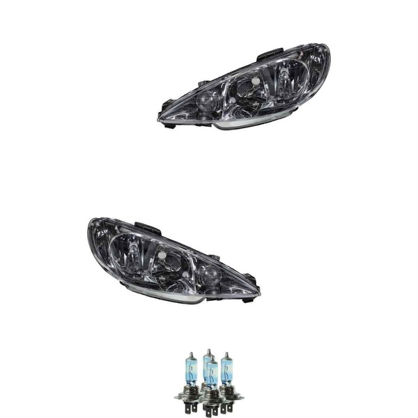 Halogen Scheinwerfer Set H7 FüR Peugeot 206 Cc Sw SchräGheck Inklusive Lampen-image