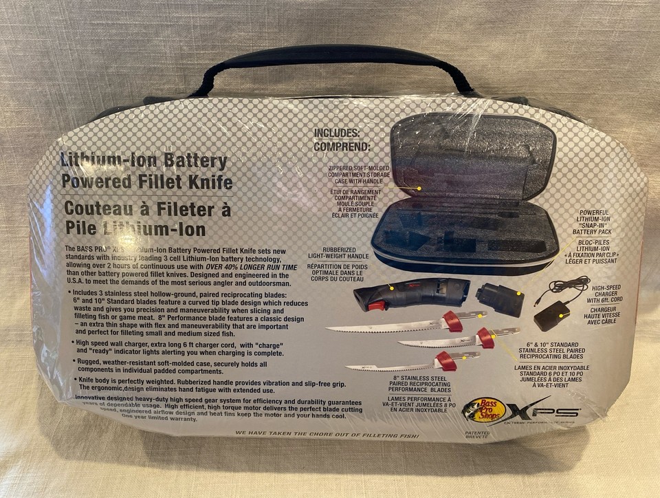 Bass Pro Shops XPS LithiumIon BatteryPowered Fillet Knife, NEW eBay