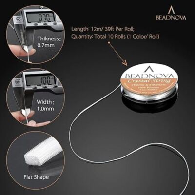 PATIKIL Juego De Cuerda Elástica Para Pulseras De 0.7mm, Total De 604