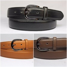 Mens Stitched Trouser 3.5 CM Solid Business Casual Stylish Design Leather Belt
