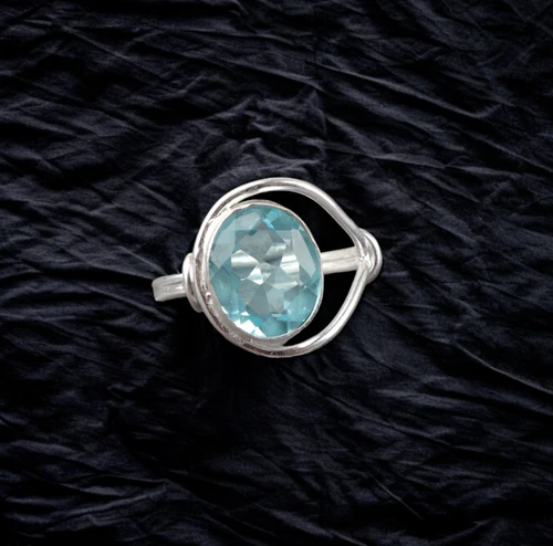 Sky Blue Topaz Gemstone 925 Sterling Silver Handmade Jewelry Gift Ring Gift For