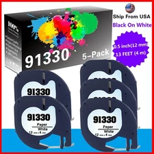 5 PK 91330 Label Tape use for DYMO LetraTag LT-100H LT-100T Plus LT-100H