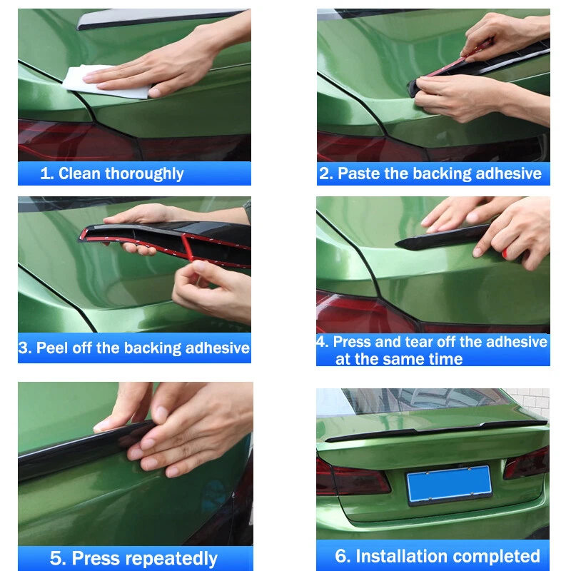 "Alerón labial del alerón trasero del coche 47"" trasero maletero techo moldura accesorios negro" Foto 4 de 4