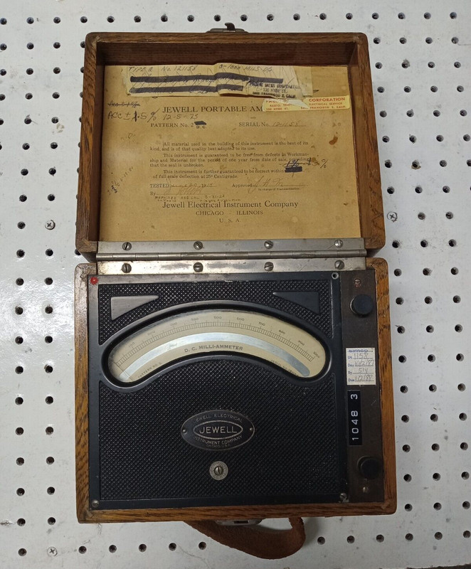 Jewell Portable Ammeter 100 + Yrs. Old