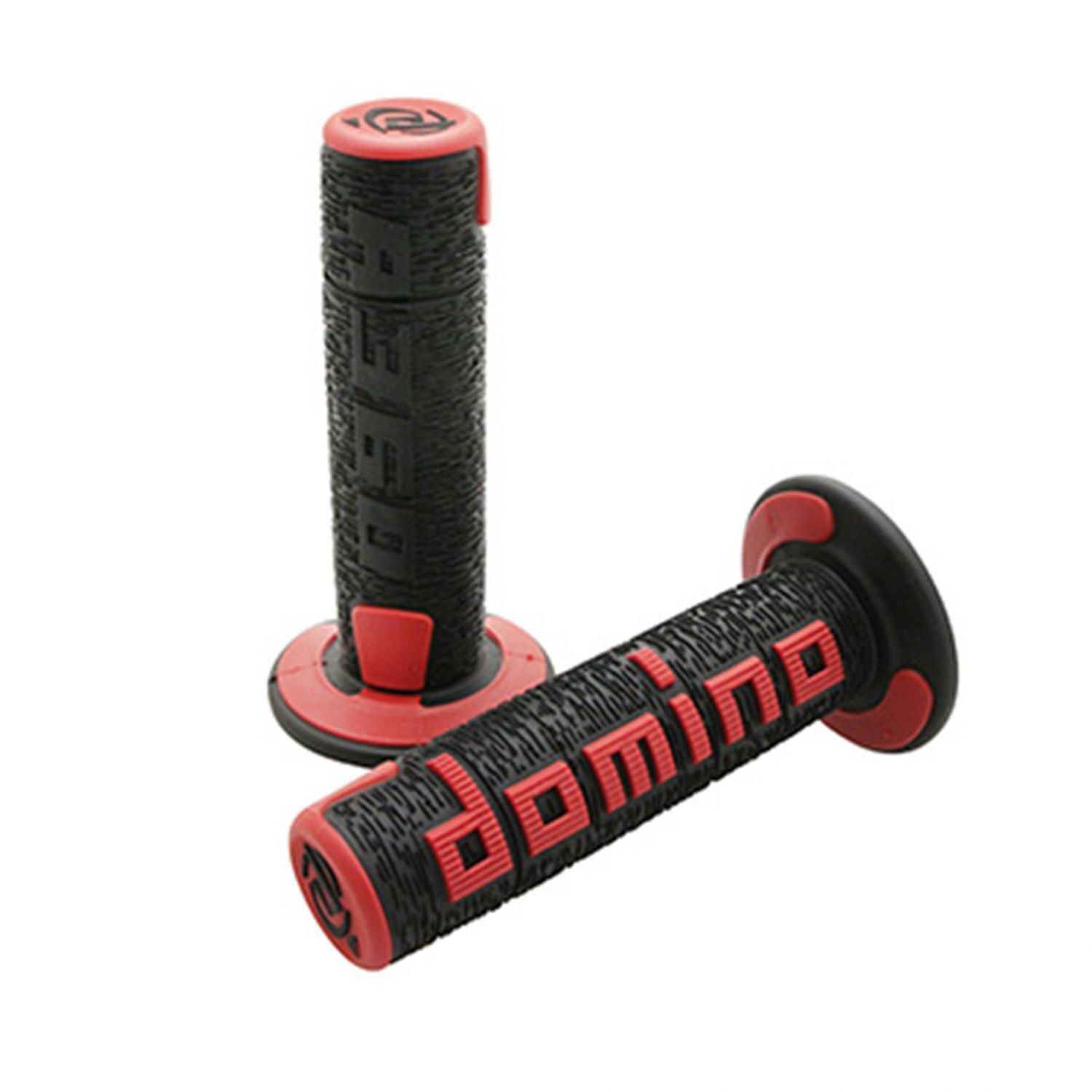 Poignées Domino A360 Off Road noir et rouge 120 mm la paire