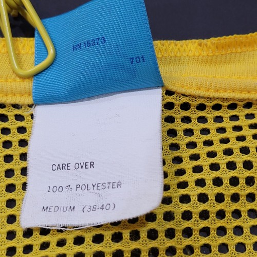 Vintage Yellow Fishnet Button Pullover Shirt Sneakers Brand Size M 38-40 US Made - Picture 4 of 13