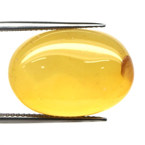 19.01 CT. Unheated Yellow Chalcedony Madagascar Oval Cabochon