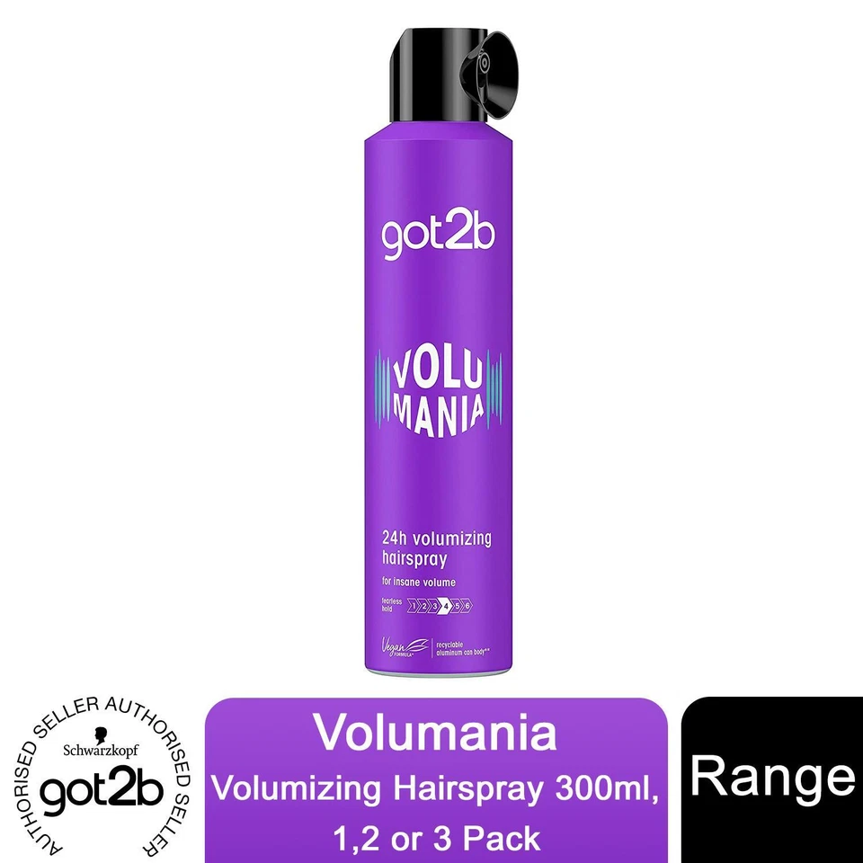 Schwarzkopf Got2b Volumania Hairspray for 24H Strong Hold & Insane Volume, 300ml