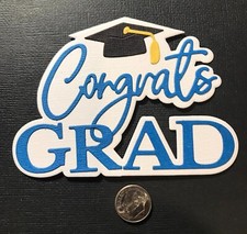 HANDMADE Paper Die Cut 1 Congrats Grad Scrapbook / Card Embellishment