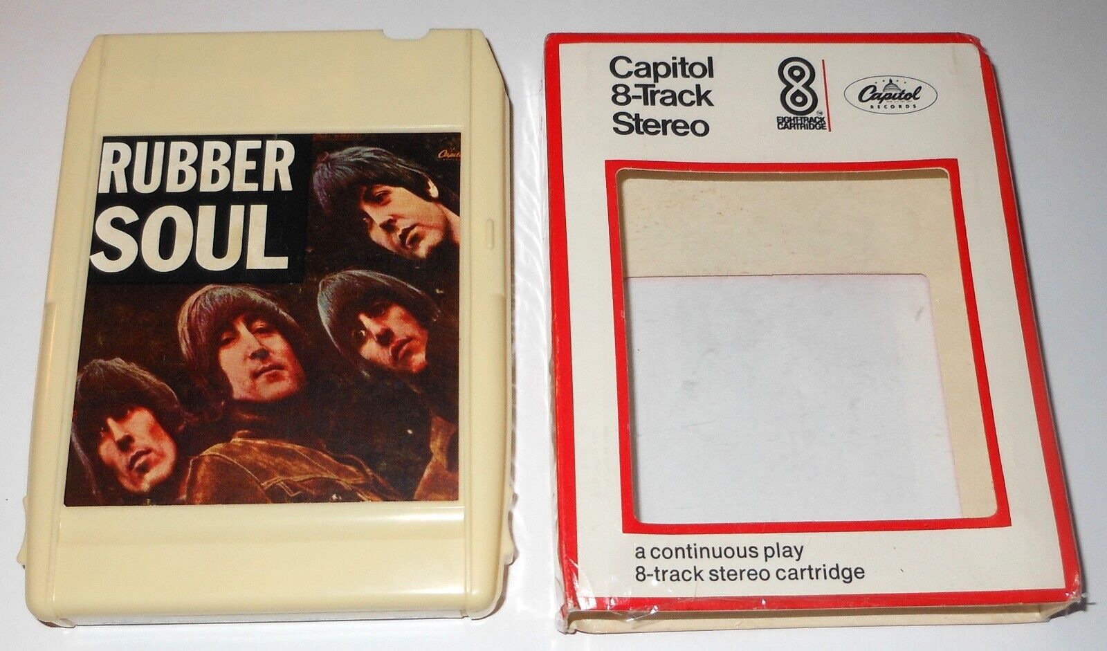 The Beatles Rubber Soul Green Label Restored 8 Track Tape In NOS Capitol Sleeve