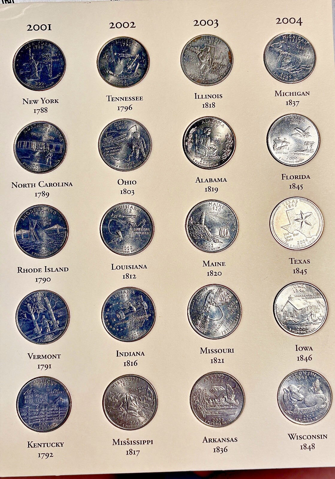 50 Fifty State US Commemorative Quarters Set 1999-2008 Complete with 52 Coins UC