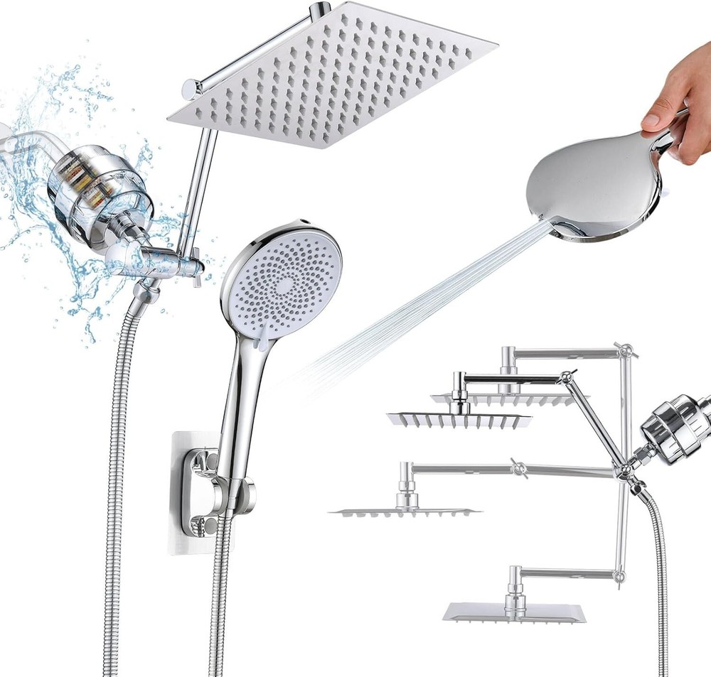 High Pressure Filtered Showerhead, Rainfall Filter Showerhead with Handheld