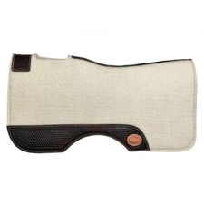 SADDLE PAD Klassy Cowgirl Mohair Wool with Basketweave Tooled Wear Leathers