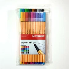 Stabilo Point 88 Fineliner Pen 20 Color Set 0.4mm Wallet Casing - Germany