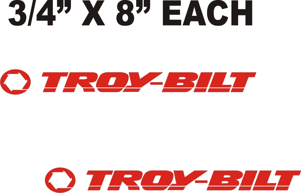 DX 2 TROYBILT VINYL DECALS STICKERS RED 3/4" X 8" EACH eBay