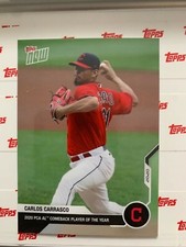 Topps Now 2020 PCA Comeback Player Carlos Carrasco Cleveland Indians #PCA-3