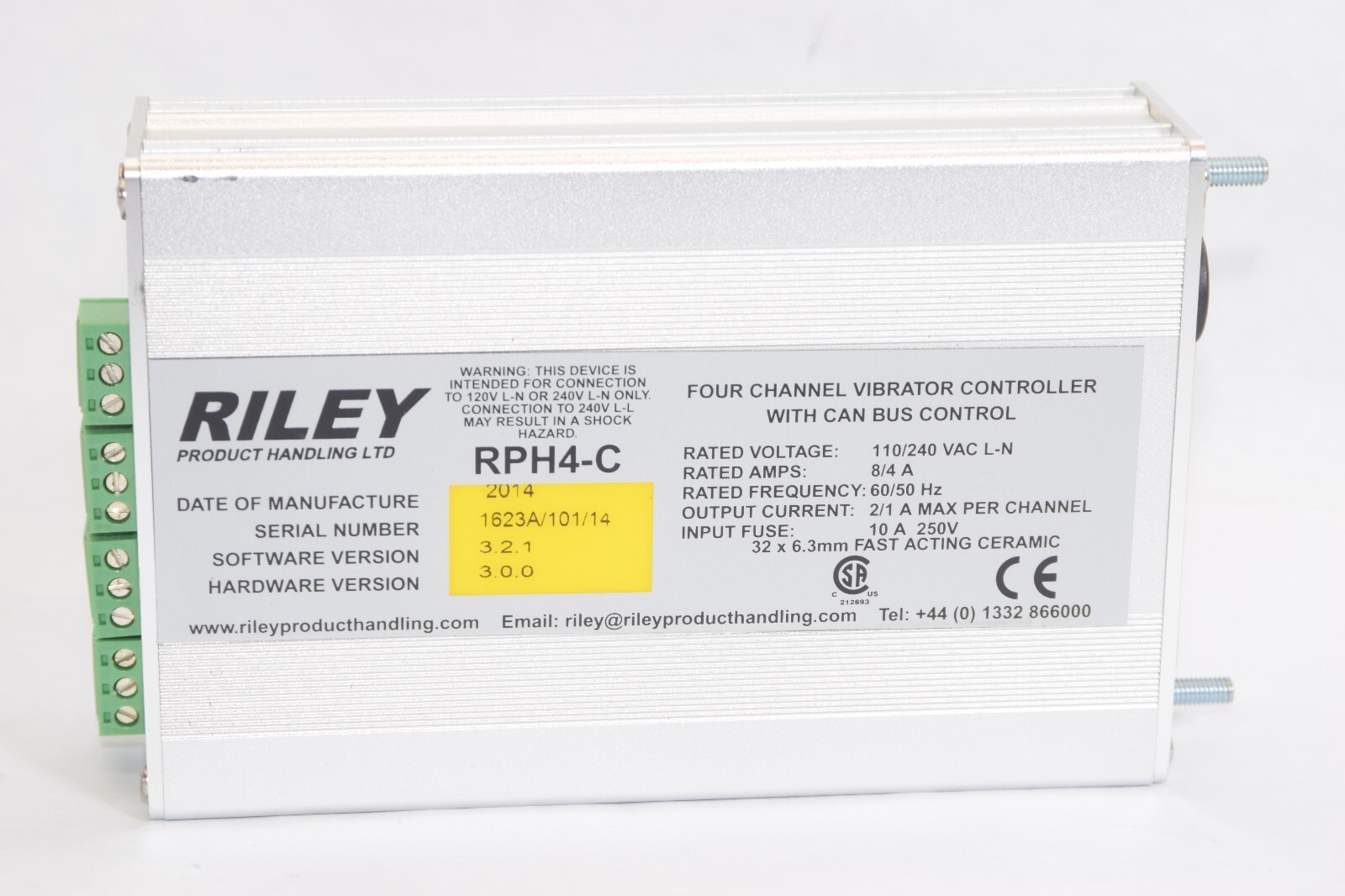 RILEY RPH4-C 110/240Vac 4 Channel Vibrator Controller With CAN BUS Control