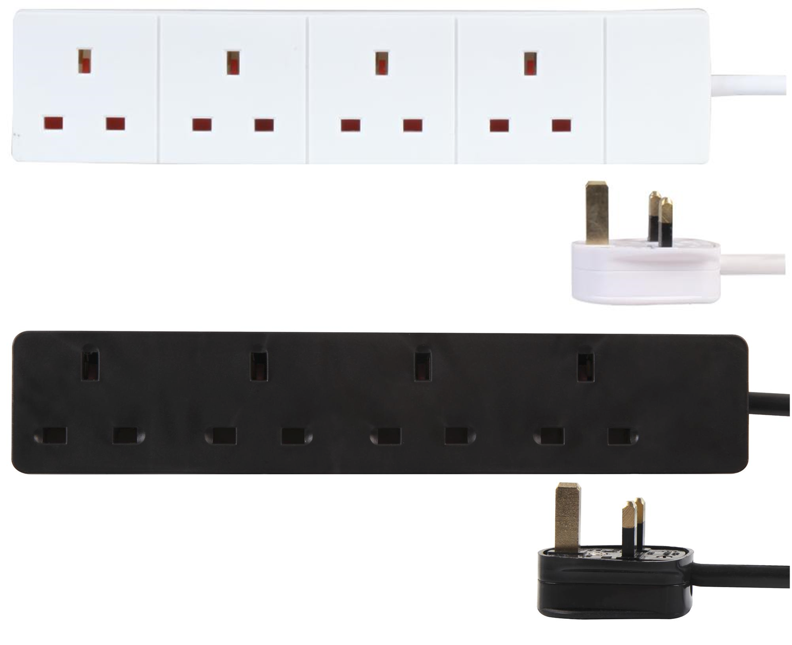 UK Extension Lead Cable Electric Mains Power 1 2 3 4 6 8 10 Gang Way