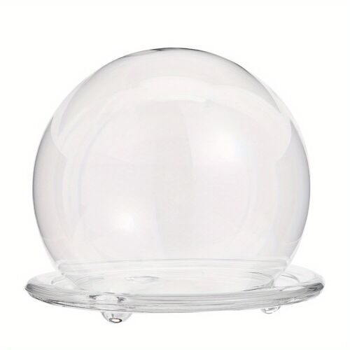 1Pc Glass Dome Cover Decorative Display Case Cloche Bell Jar Terrarium
