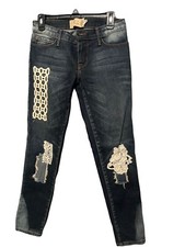 Free People Size 27 Embroidered Jeans
