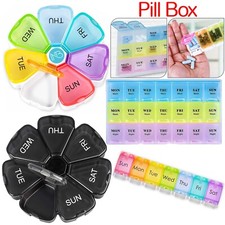 Pill Box Weekly 7 Day Daily Organiser Night Tablet Medicine Storage Dispenser