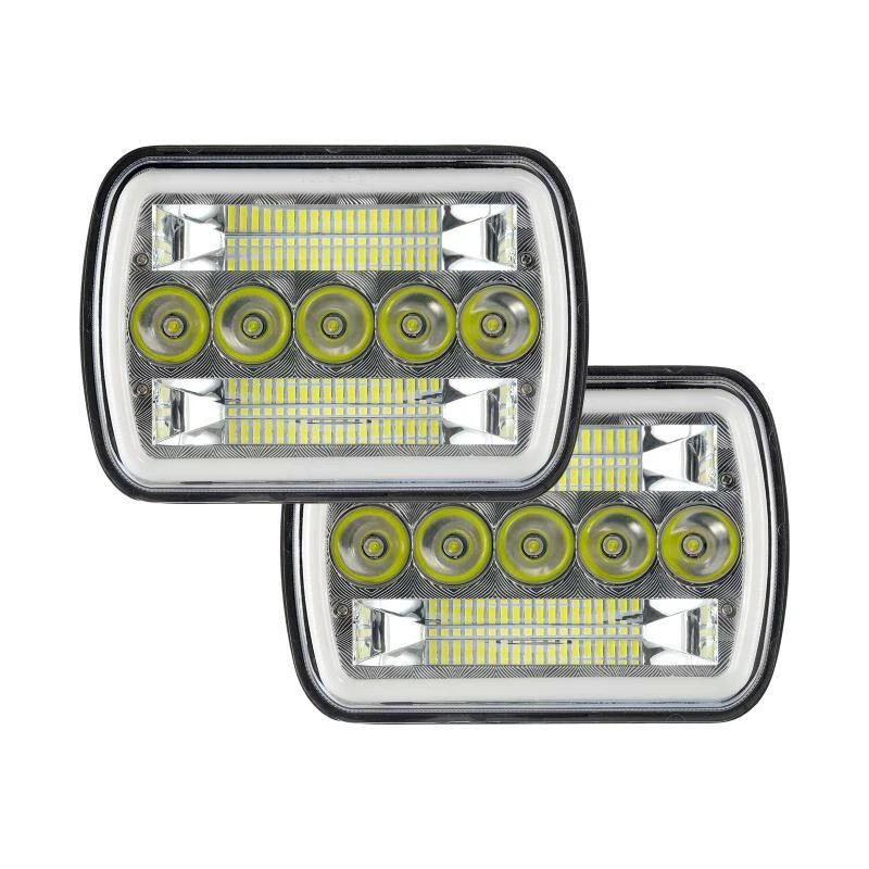 7X6'' 5x7''  LED Headlights Pair Sealed High Low Beam DRL for Kenworth T300 - Image 2 of 4