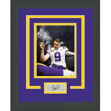 Framed Joe Burrow Facsimile Laser Engraved Signature Auto LSU Tigers 15x16 Photo