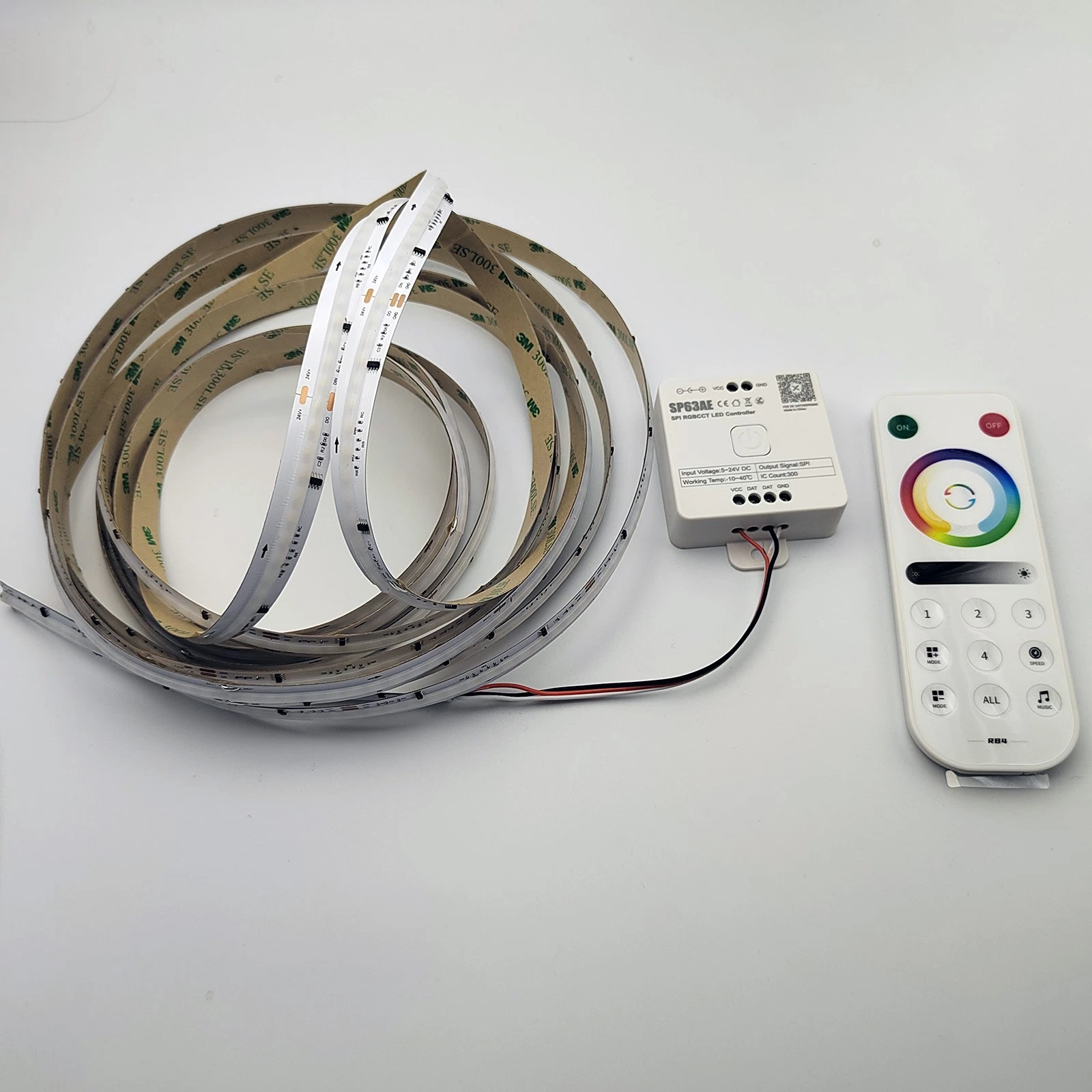 16.4ft 24V RGB+CCT COB LED Strip 840leds/m – Room Party Decor Tape