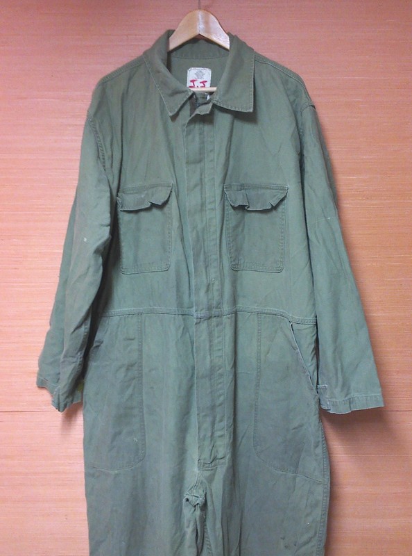 Vintage 1990's Era US Military Issue OD Green Utility Coveralls Size X-Large