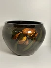 Antique Pottery Jardiniere Brown & Floral Iris Weller? Roseville? Gorgeous