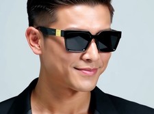 Gangster Sunglasses Cholo Men Fashion Designer Square Brown Lens Hip Hop Style