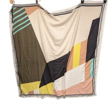 H&M Large Oversized Square Scarf Geometric Abstract Design