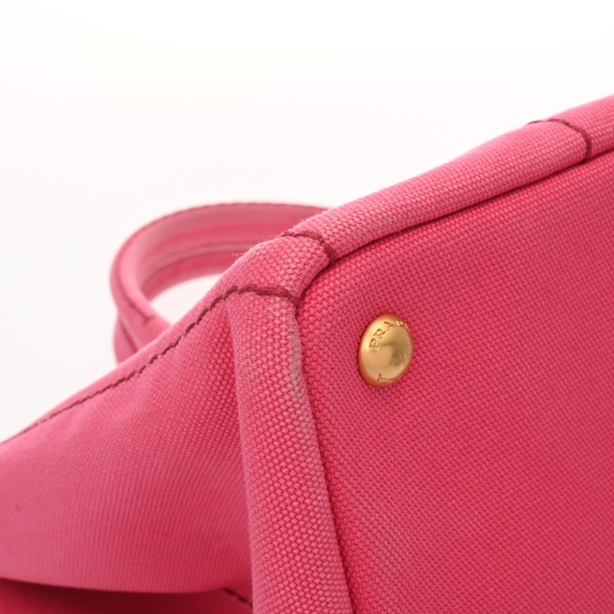 PRADA Canapa Large Tote Pink 1BG642 Ladies Canvas Handbag B Rank Used  from japa thumbnail 6