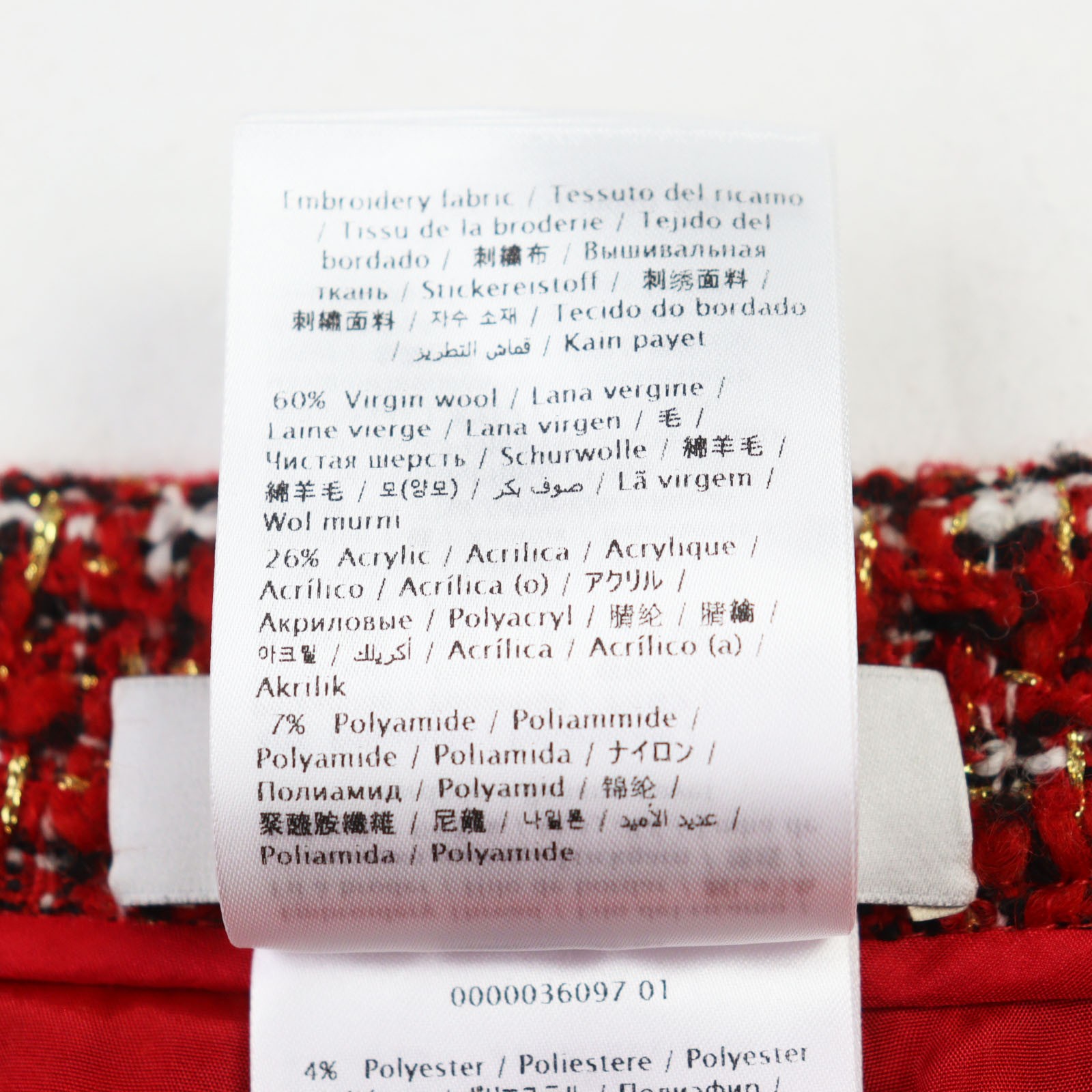 VALENTINO VB3RA769677 Shorts Skirt Wool Sequin Tweed And Red Size 38 Italy thumbnail 12