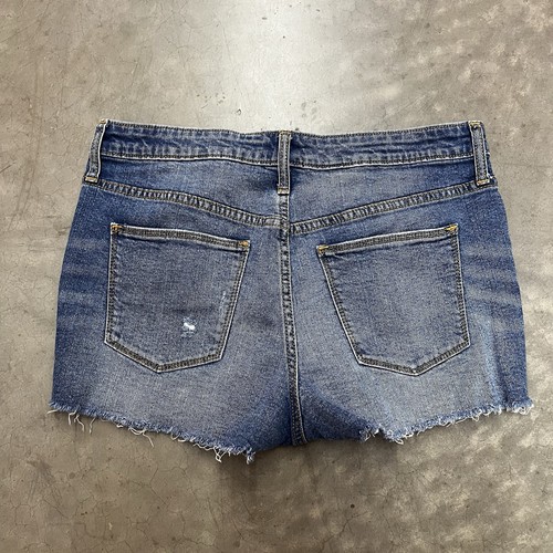 Pantaloncini corti universali filo donna taglia 10 vita alta sfilacciati taglio denim - Foto 4 di 4