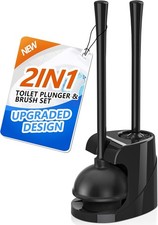 Plunger Caddy Set, Toilet Brush Combo, Black