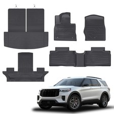 Floor Mats Trunk Mats Fit for 2025 Ford Explorer 6-Seat 2nd Row Captain Seats