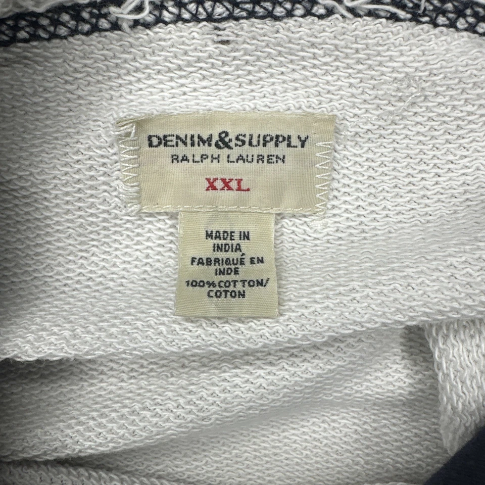 PARA HOMBRES RALPH LAUREN DENIM & SUPPLY EAGLE JERSEY SUDADERA CON CAPUCHA TALLA 2XL BLANCO/AZUL MARINO Foto 4 de 4