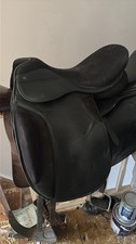Kentaur Dressage Saddle, Black Leather - Dressage Style Riding Saddle