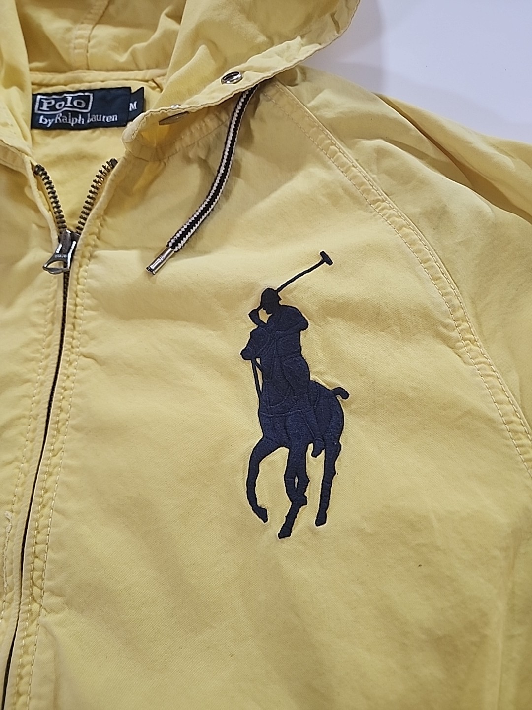 POLO RALPH LAUREN COSTUME DA BAGNO GIACCA CON CAPPUCCIO Giallo Medio Grande Pony Talon Cerniera