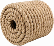 Twisted Manila Jute Rope 3/4 in X 50 Ft Natural Thick Hemp Rope for Crafts, Na