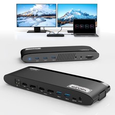 DisplayLink Docking Station Dual Monitor USB-C Dock LAN for Dell New MacBook Neo