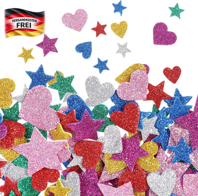 480 Stück bunte Glitter-Schmuckaufkleber für Kinder Bastel- und Wanddekoration